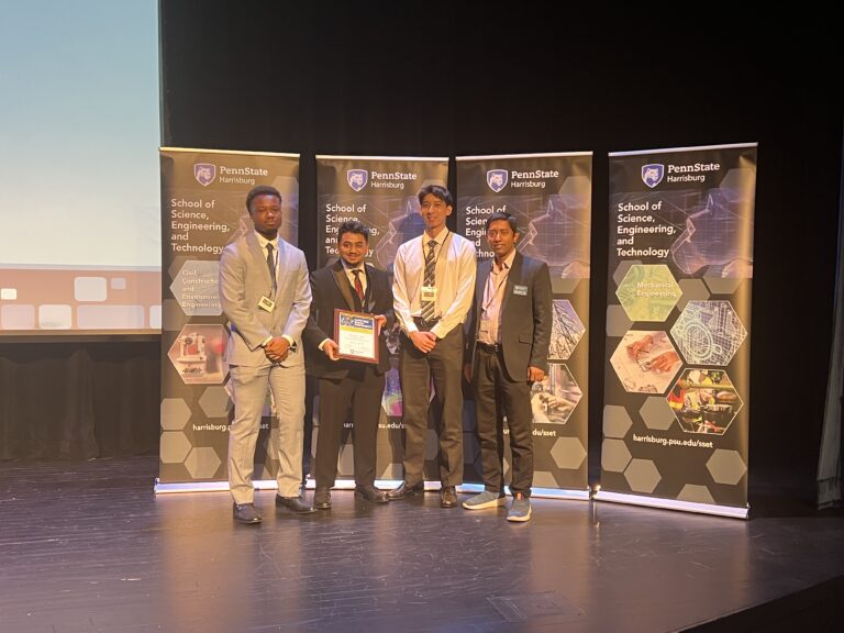 Student team holding their certificate for First Place in Computer Science at the 2025 Capstone Design Conference,