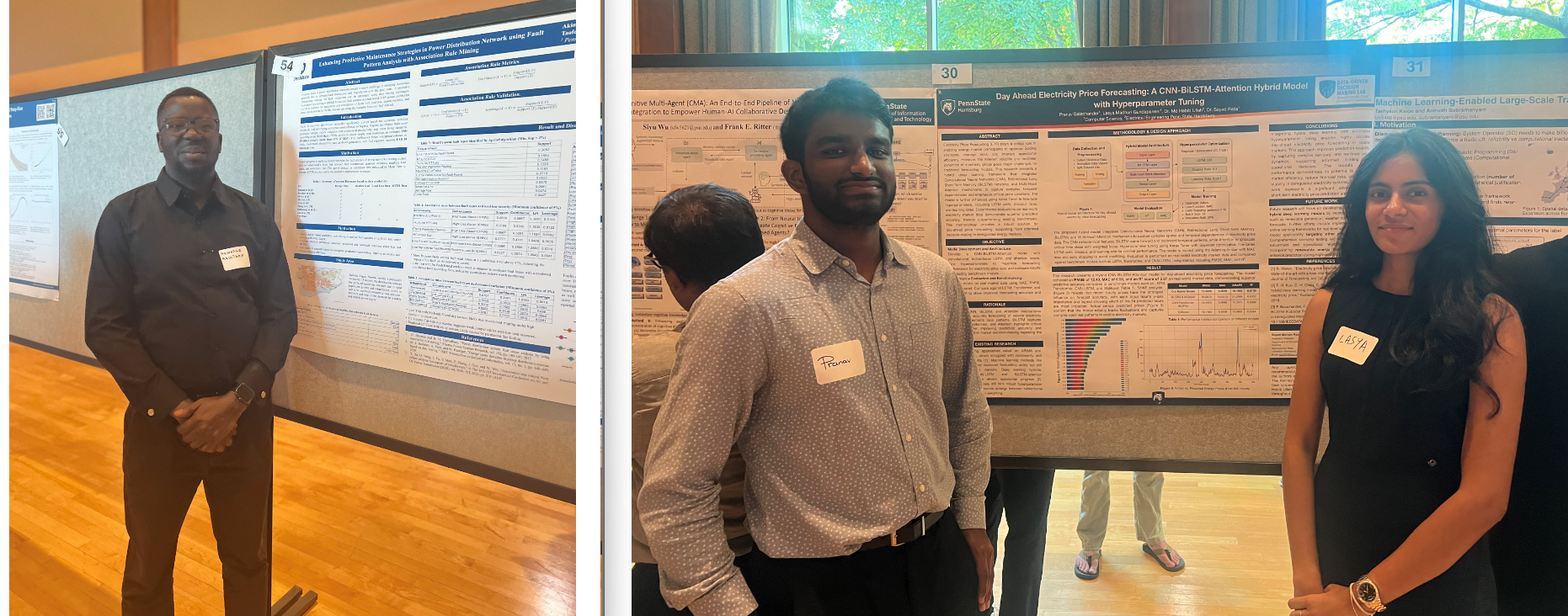Lab Member Akintaro, Pranav and Lasya Present at Penn State 2025 ICDS Poster Symposium