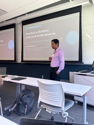 Dr. Sayed Mohsin Reza presenting “From Data to Decisions: AI Research Health Spectrum” at the University of Arizona AZ-PRIME Summer Institute 2026 in Tucson, Arizona.